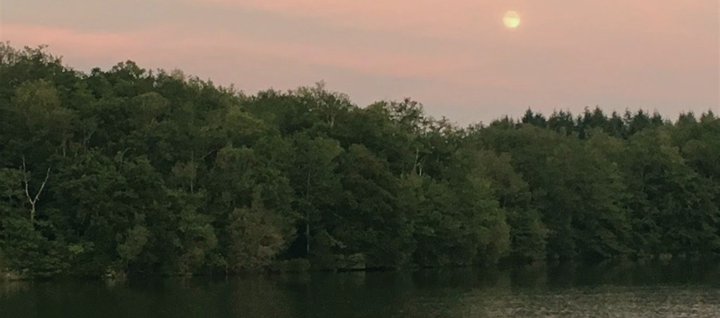 Paysage du lac et lumi�re de soir�e